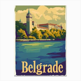 Aihrgdesign A Vintage Travel Poster Of Belgrade 1 Canvas Print