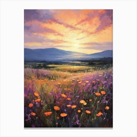 Sunset Over Poppies Canvas Print