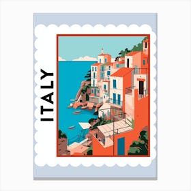 Italy Travel Stamp Poster Canvas Print