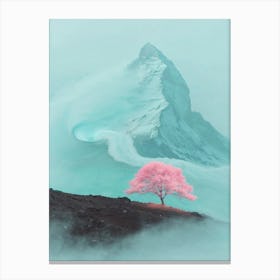 Pink Tree In The Fog Canvas Print