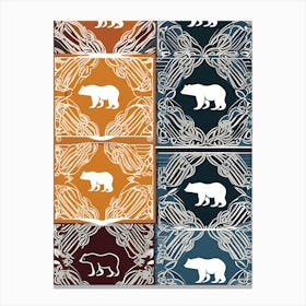 Bears Pattern Art, 1437 Canvas Print