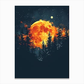 Full Moon In The Forest 3 Canvas Print