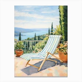 Sun Lounger By The Pool In Sicily Italy 5 Canvas Print