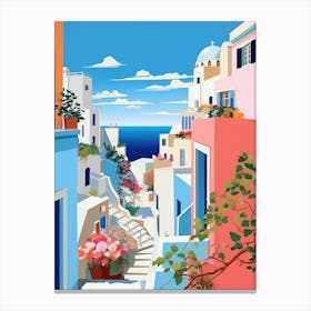 Santorini Town Canvas Print