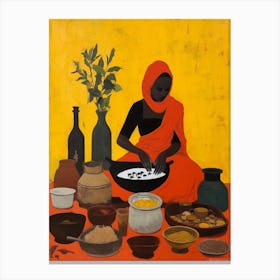 African Cuisine Matisse Inspired Illustration6 Canvas Print