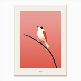 Minimalist Robin 3 Bird Poster Canvas Print