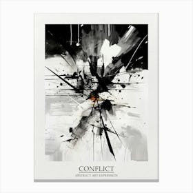 Conflict Abstract Black And White 6 Poster Canvas Print