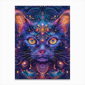 Psychedelic Cat 12 Canvas Print