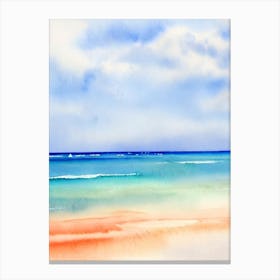 Coral Beach 2, Australia Watercolour Canvas Print