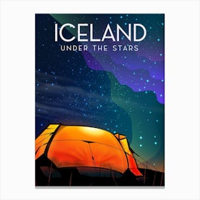 Iceland Under The Stars camping  Canvas Print