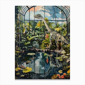 Dinosaur In The Glass Greenhouse 2 Canvas Print