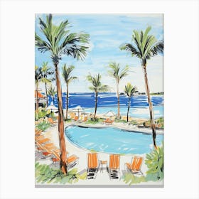 Four Seasons Resort Hualalai   Kailua Kona, Hawaii   Resort Storybook Illustration 4 Canvas Print