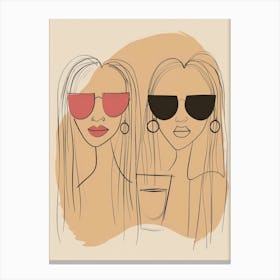 Two Women In Sunglasses 17 Canvas Print