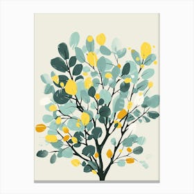 Mahogany Tree Flat Illustration 3 Canvas Print