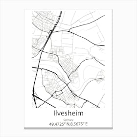 Ilvesheim,Germany Minimalist Map Canvas Print