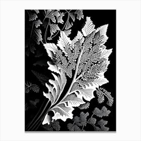 Oregon Grape Leaf Linocut 1 Canvas Print