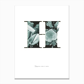Flower Alphabet H Canvas Print