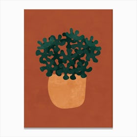 Potted Plant Boho Botanical Canvas Print