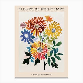 Spring Floral French Poster  Chrysanthemum 3 Canvas Print