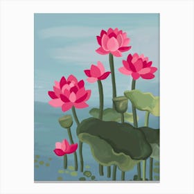 Pink Lotus Leinwandbild