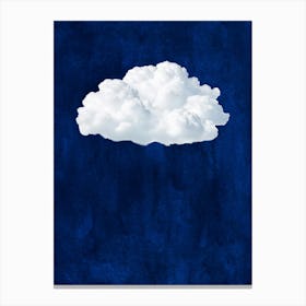 Cloud In The Sky Navy Blue Canvas Print