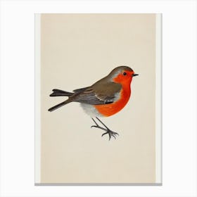 Robin Illustration Bird Canvas Print