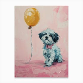 Cute Dog 3 With Balloon Canvas Print