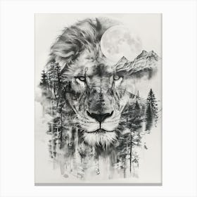 Lion In The Forest 8 Canvas Print