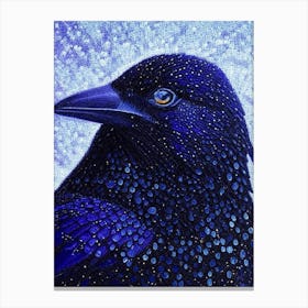 Raven Pointillism Bird Canvas Print