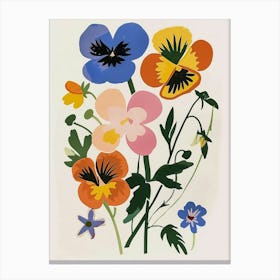 Painted Florals Wild Pansy 4 Canvas Print
