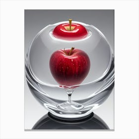 Red Apple In White Crystal 4 Canvas Print