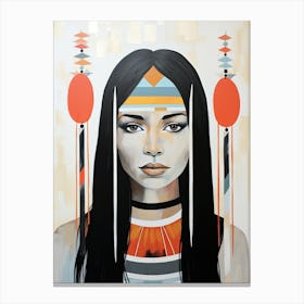 Feathered Serene, Native American Canvas Print