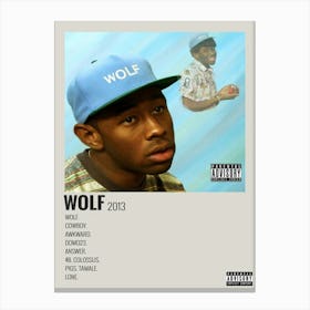 Tyler The Creator Minimalist Wolf Album Poster Canvas Print