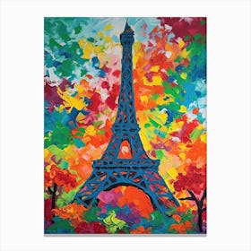 Eiffel Tower Paris France Henri Matisse Style 2 Canvas Print