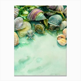 Sea Snails II Storybook Watercolour Canvas Print