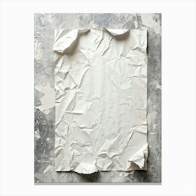 Crumpled White Sheet Of Old Cardboard Paper With Crumpled Texture Closeup Retro Style Pattern Embos (5) Canvas Print