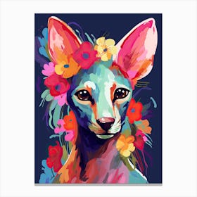 Oriental Shorthair Cat With A Flower Crown Painting Matisse Style 3 Canvas Print