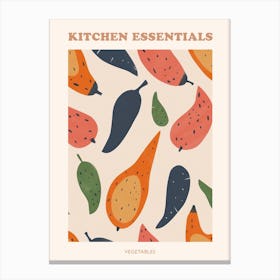 Vegetable Pattern Illustration Poster 1 Canvas Print