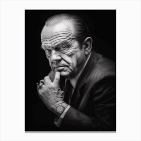 Gangster Art Frank Costello The Departed B&W 4 Canvas Print