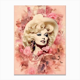 Cowgirl Collage Pink 2 Canvas Print