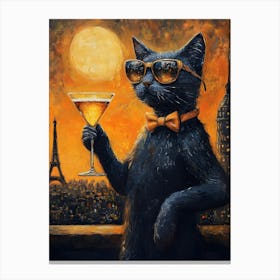 Cat In Paris 2 Canvas Print