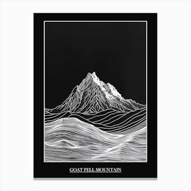 Goat Fell Mountain Line Drawing 4 Poster Canvas Print