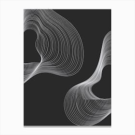 Abstract Wave Lines On Black Background Canvas Print
