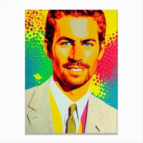 Paul Walker Colourful Pop Movies Art Movies Canvas Print