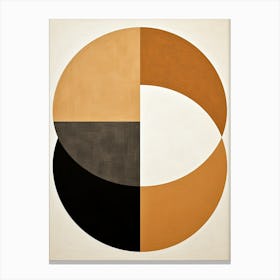 Bauhaus Opulence: Beige Abstract Circles Canvas Print
