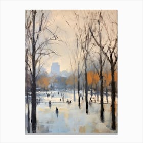 Winter City Park Painting Hyde Park London 6 Canvas Print