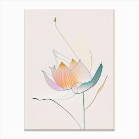 Early Lotus Abstract Line Drawing 1 Canvas Print