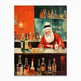 Sad Santa At The Bar Canvas Print