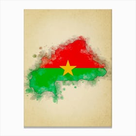 Burkina Faso Flag Vintage Canvas Print