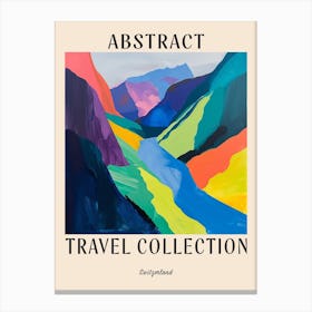 Abstract Travel Collection Poster Switzerland 2 Canvas Print